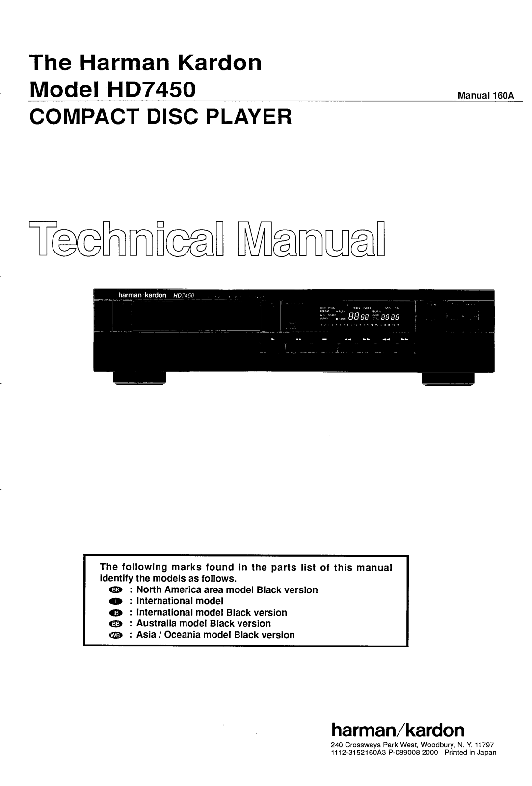 Harman Kardon HD-7450 Service manual