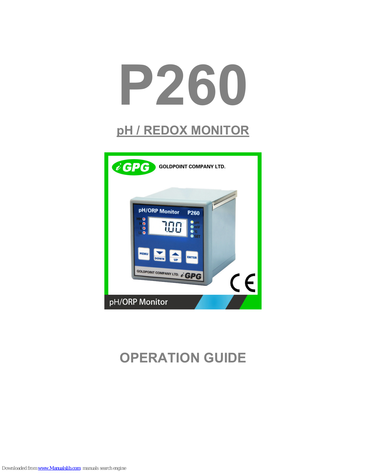 GPG P260 Operation Manual