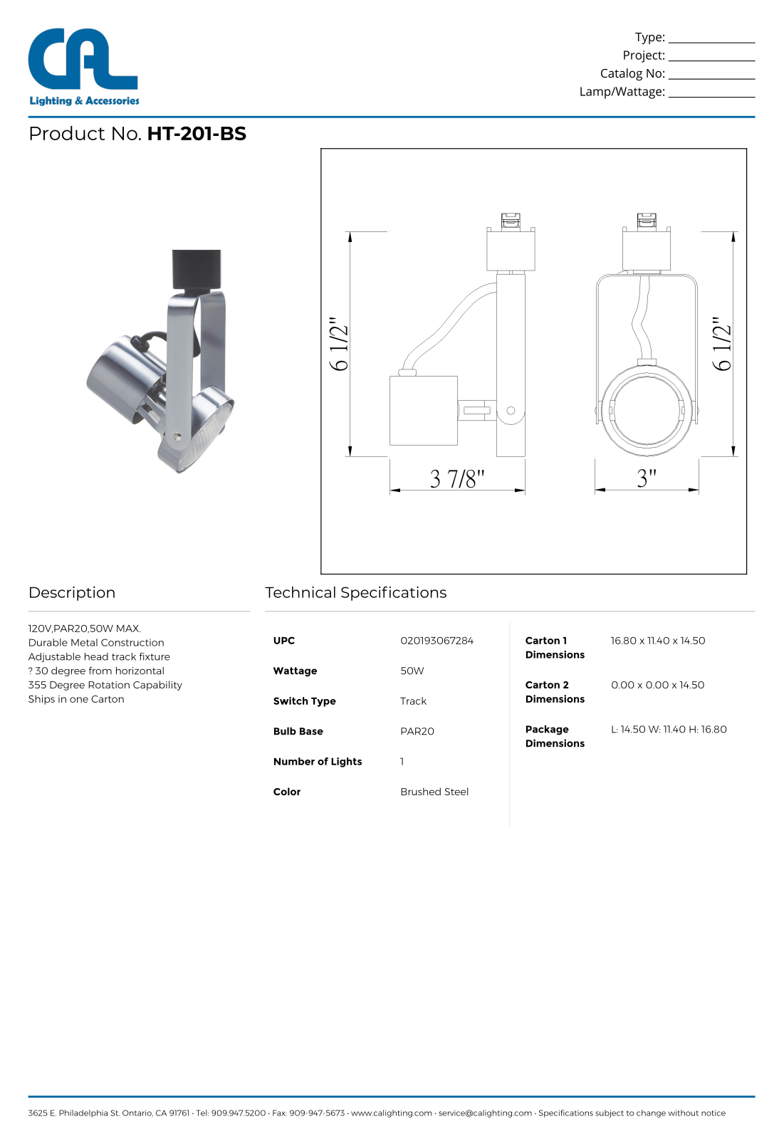 Cal Lighting CG10495 Specifications - ManualMachine.com