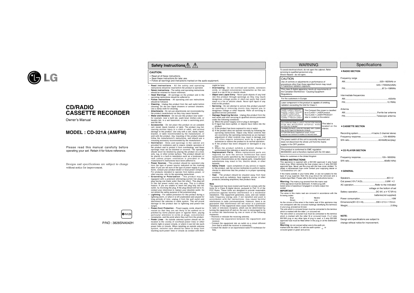 LG CD-321AX User Manual