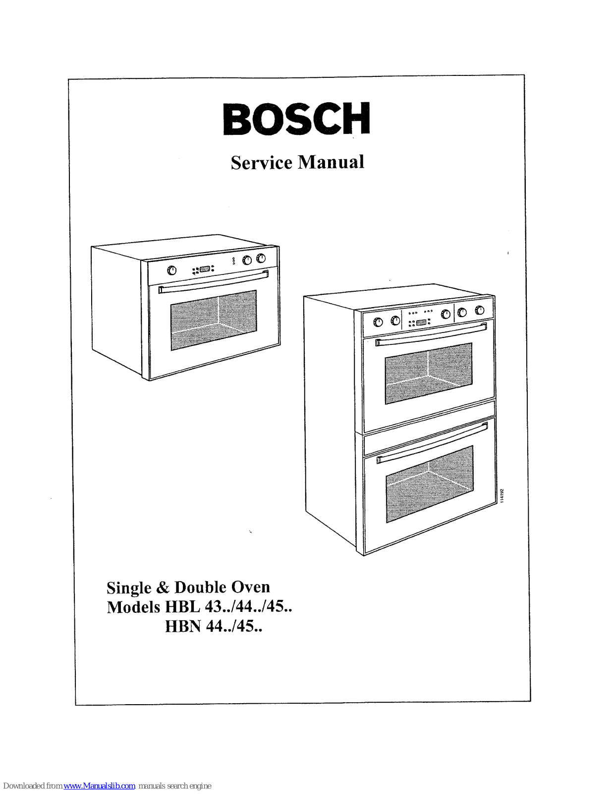 Bosch HBL 43, HBL 44, HBL 45 Service Manual