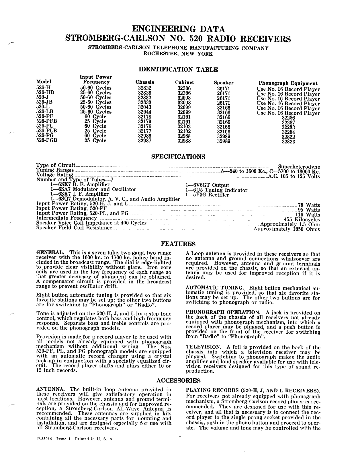 Stromberg Carlson 520 schematic