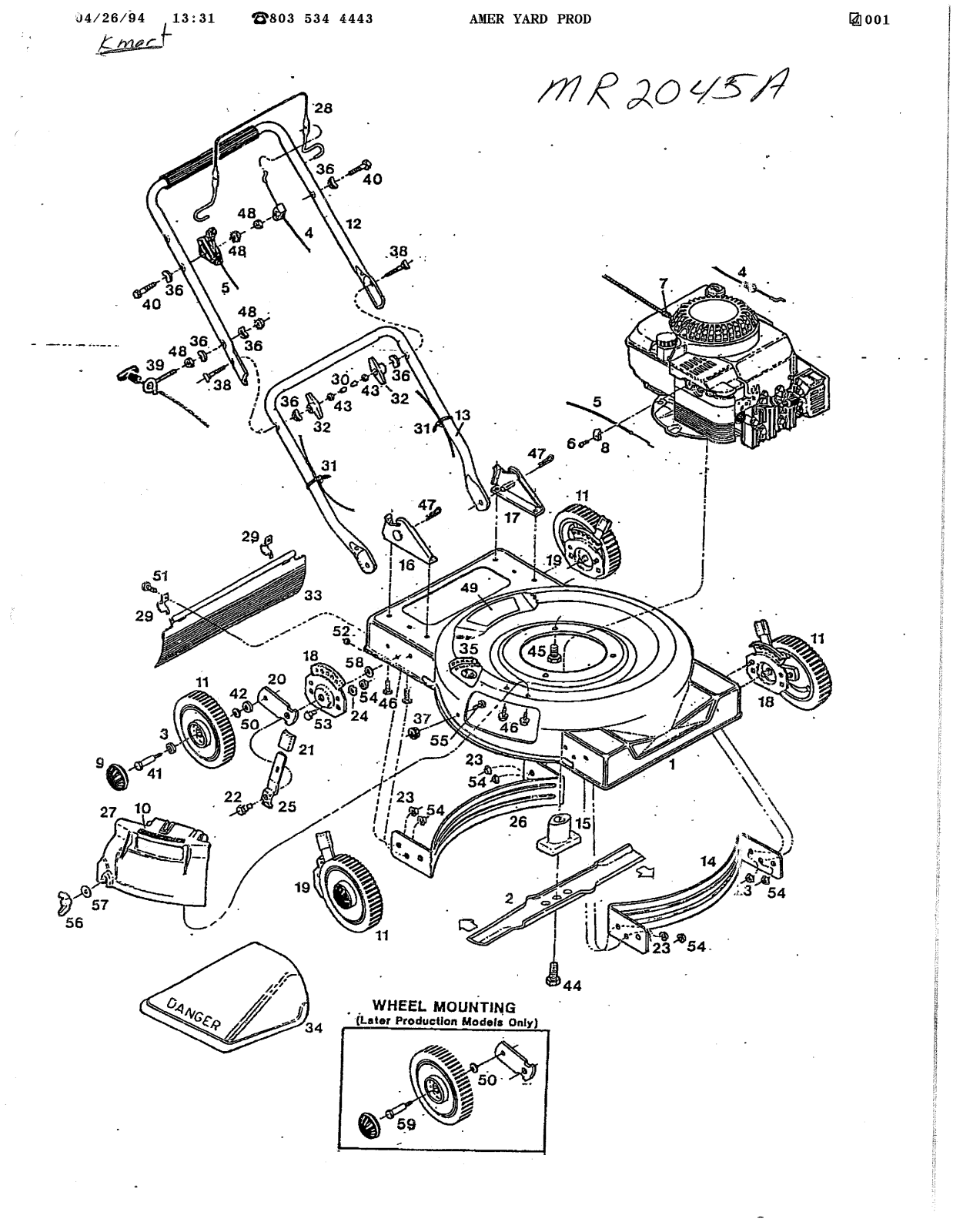 AYP MR2045A User Manual