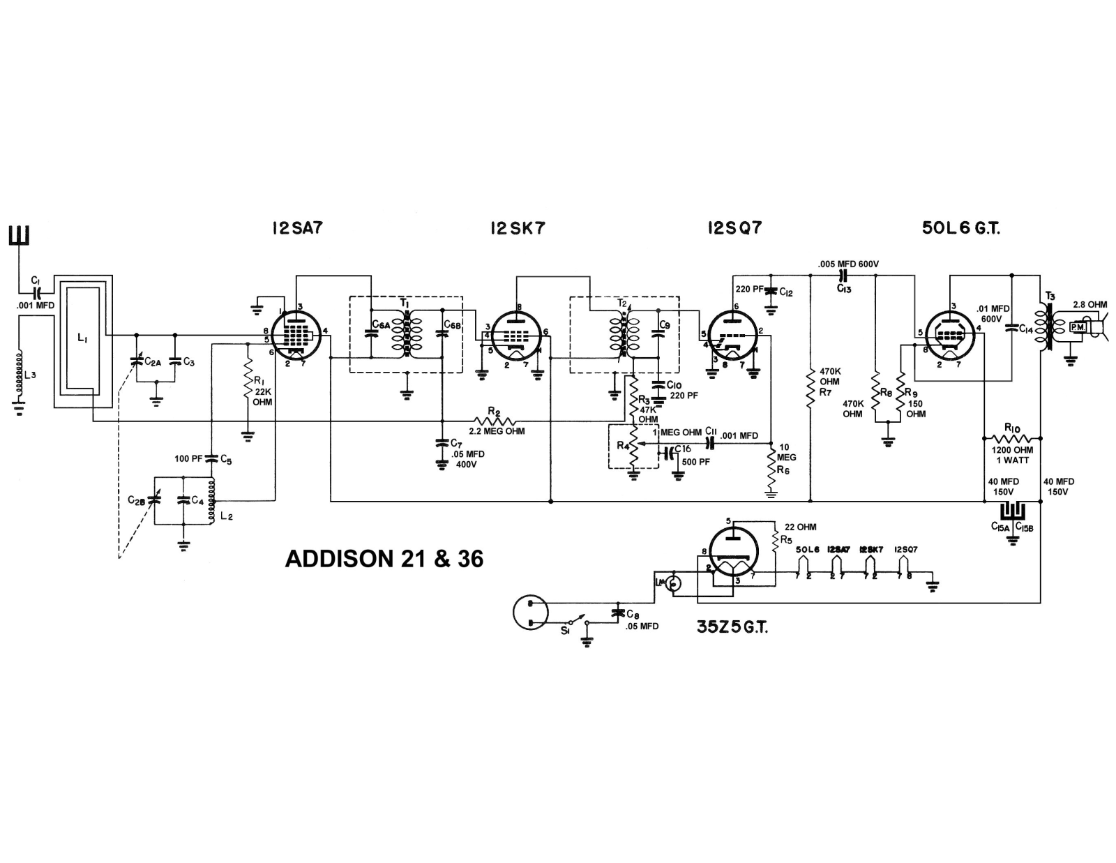 Addison 21, 36 schematic