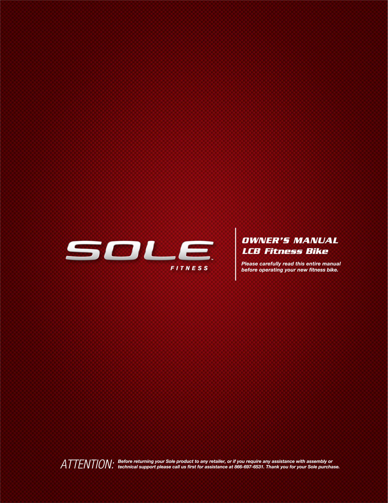 SOLE LCB Owner's Manual