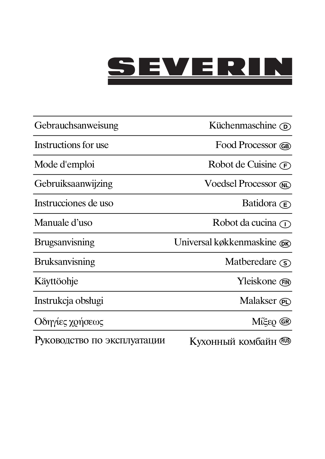 SEVERIN 3882 User Manual