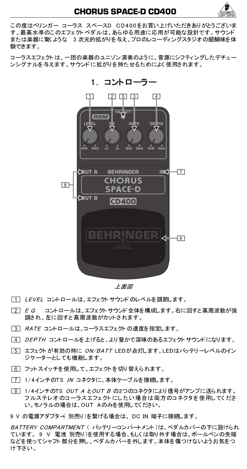 Behringer CD400 User Manual