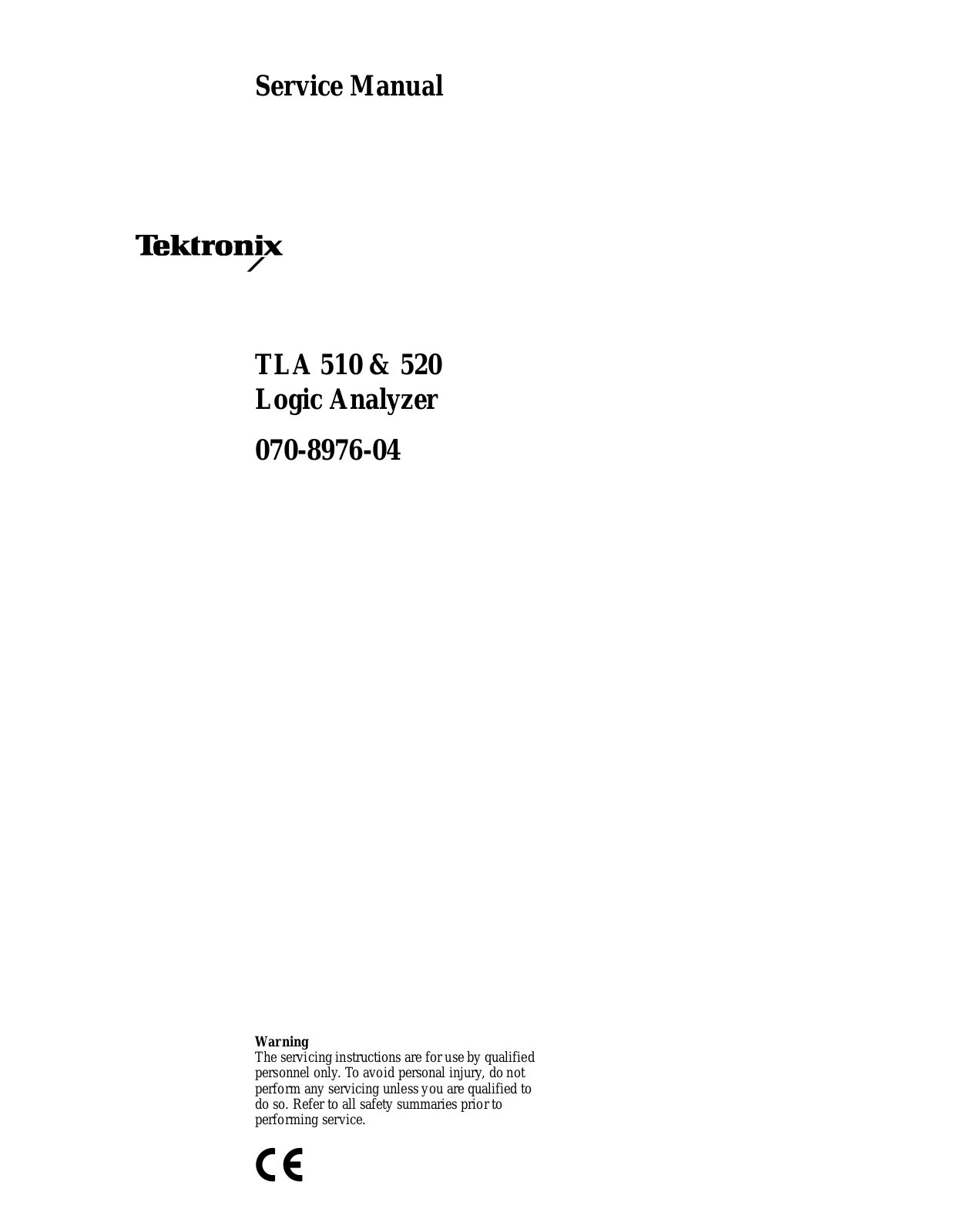 Tektronix TLA 520, TLA 510 Service Manual