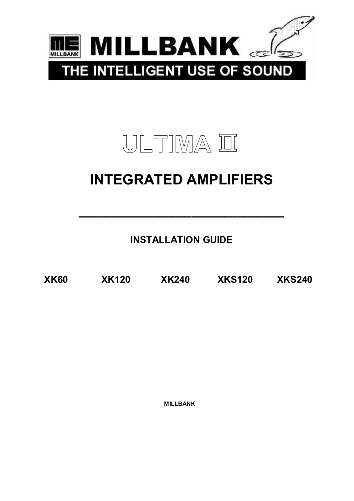 Millbank ULTIMA II Installation Manual