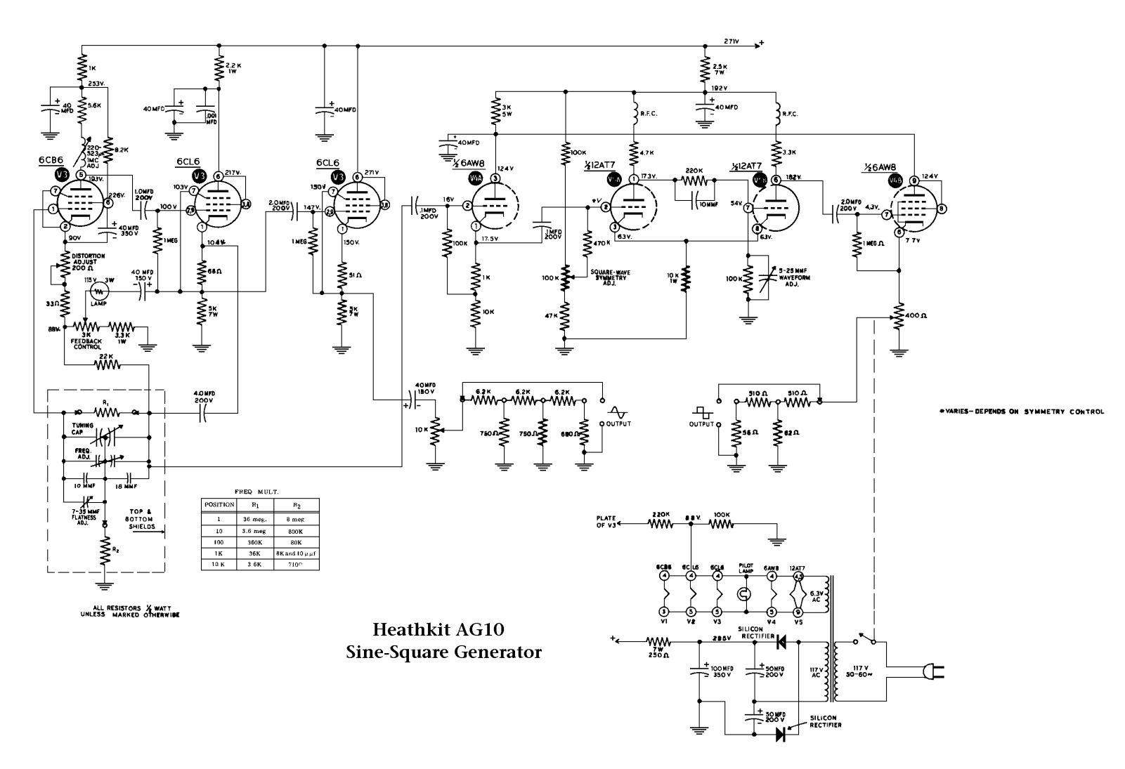 Heath Company AG-10 Schematic