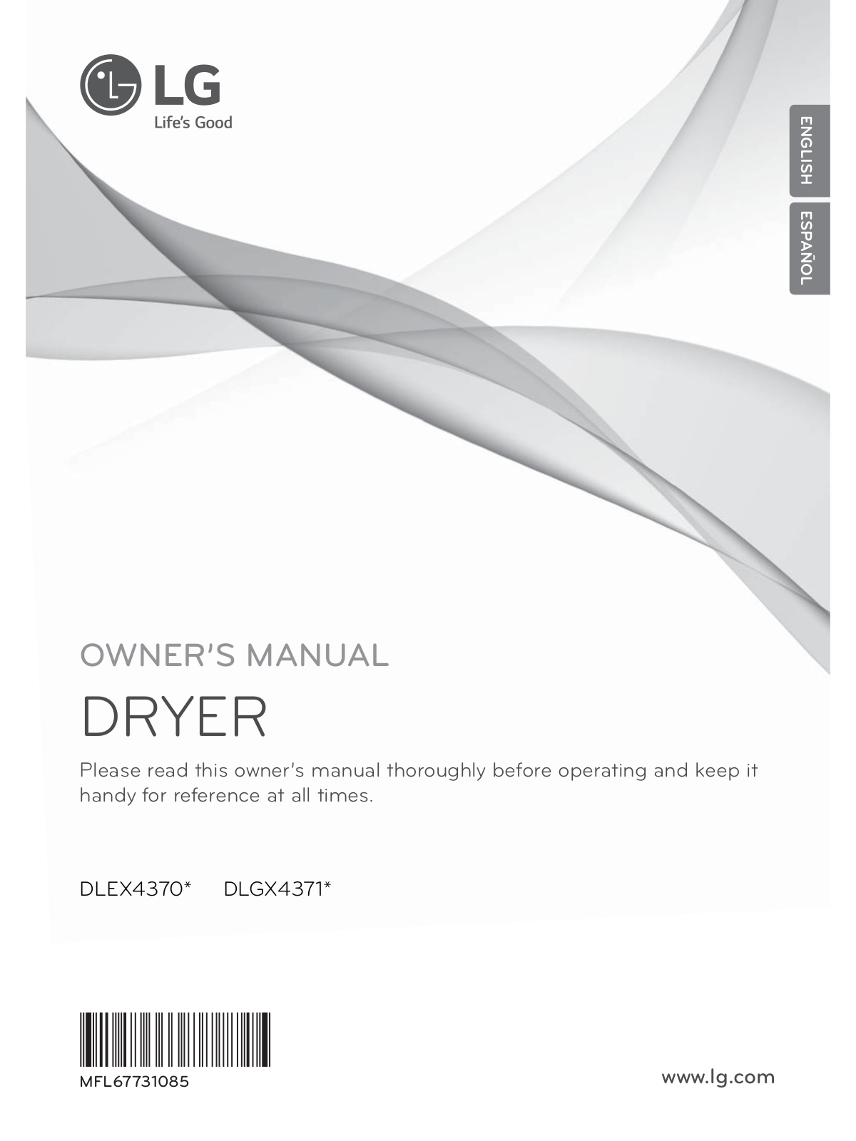 LG DLEX4370 Series, DLGX4371 Series Owner's Manual