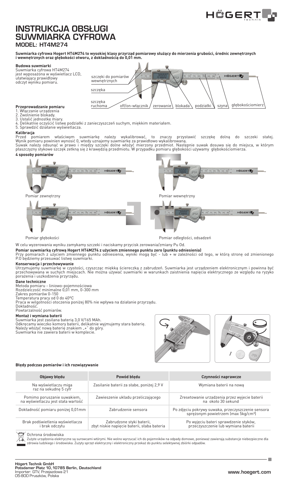 Hoegert HT4M274 User guide - ManualMachine.com