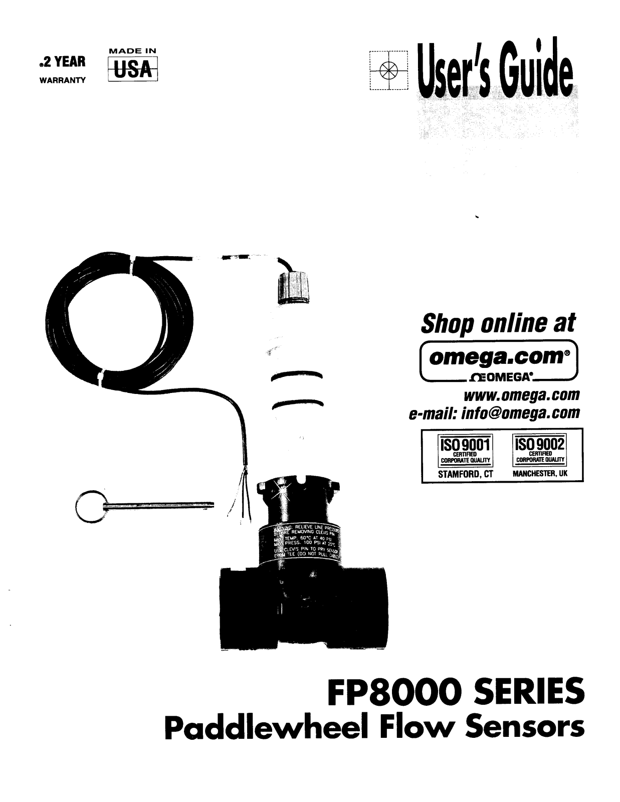 Omega Products FP8002 Installation  Manual