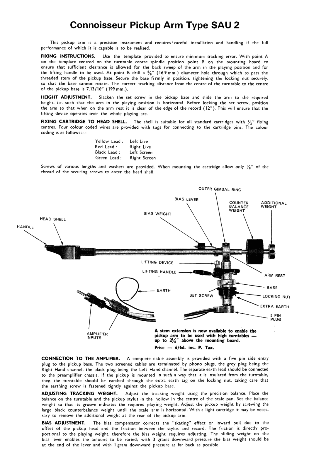 Connoisseur SAU-2 Owners manual