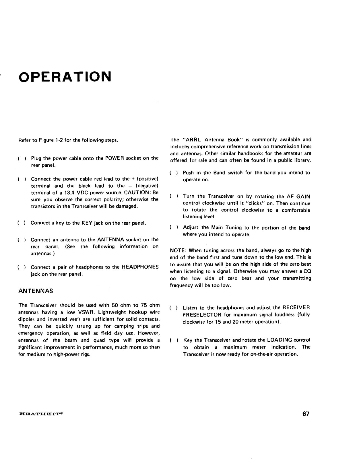 HEATHKIT hw-8 User Manual