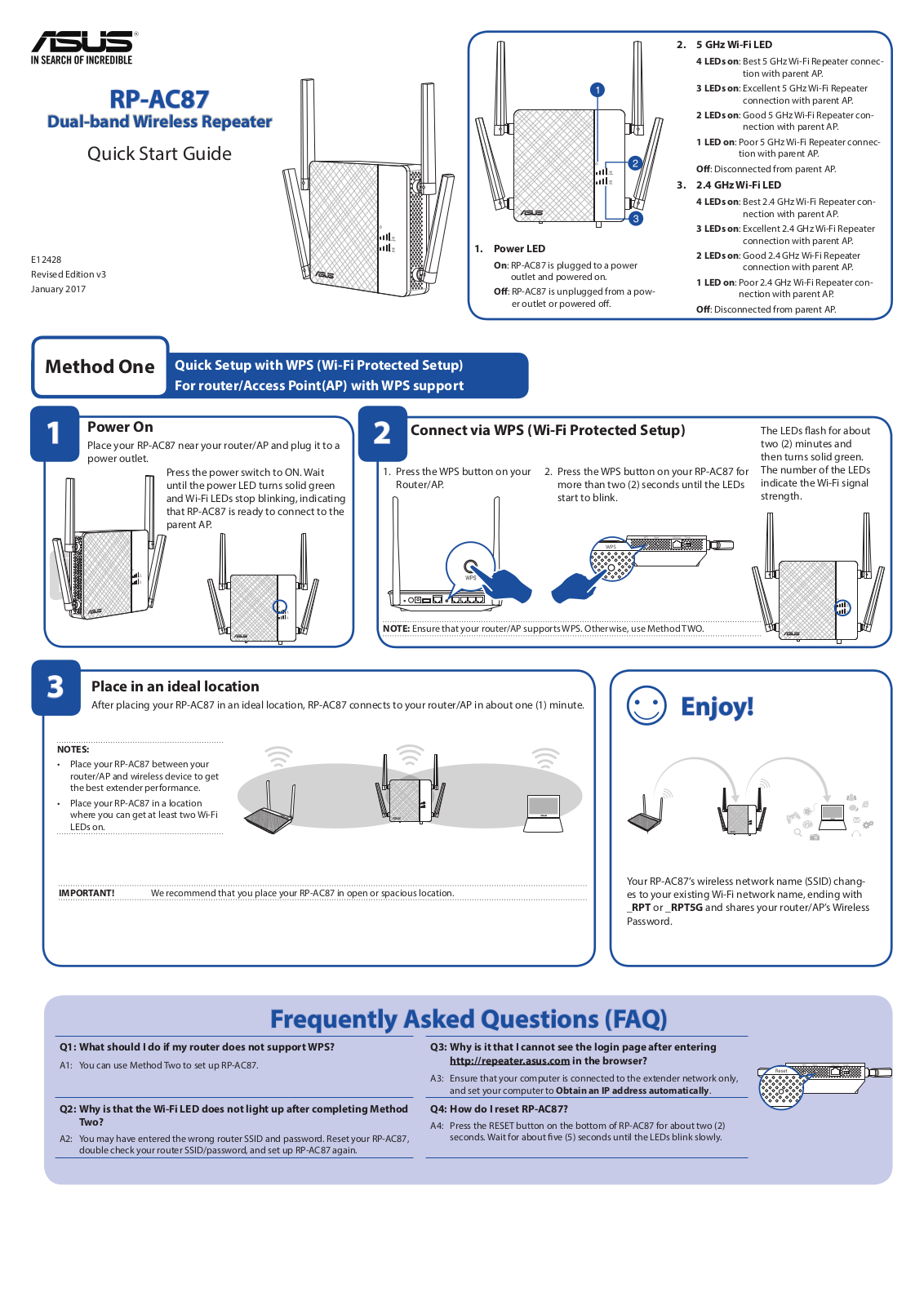 ASUS RP-AC87 Quick Install Guide