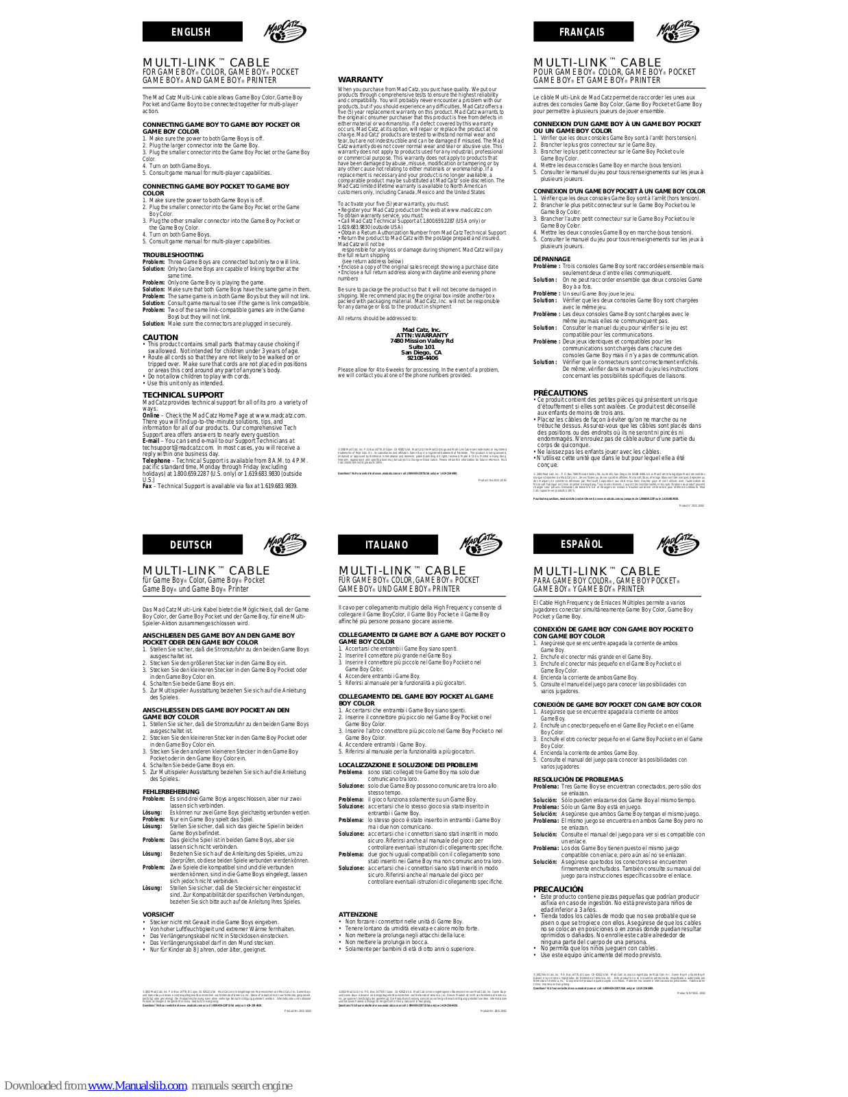 Mad Catz MULTI-LINK User Manual