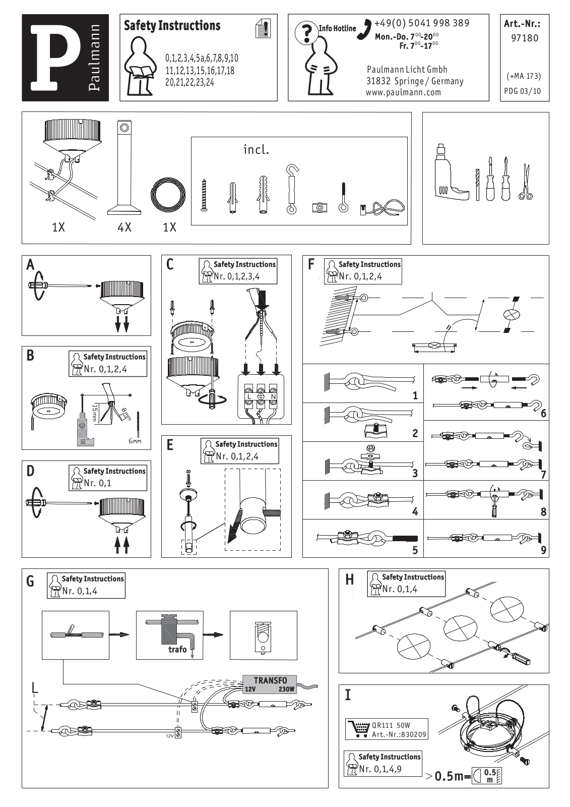 Paulmann 97180 Safety instructions - ManualMachine.com