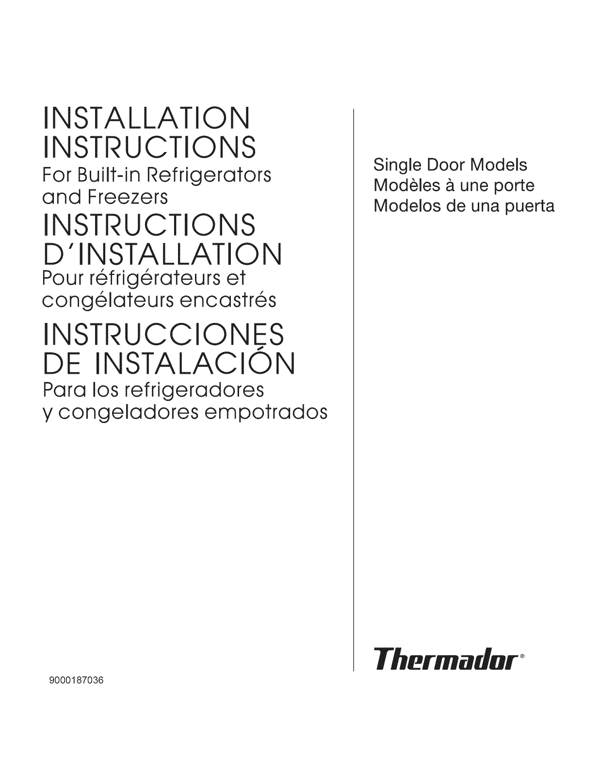 Thermador T30IR70NSP-05, T30IF70PSS-01, T30IR70CSS-01, T30IF70CSS-01, T24IR70PSS-01 Installation Guide