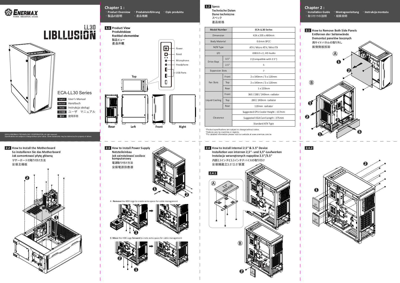 Enermax ECA-LL30-M1BB-ARG Service Manual