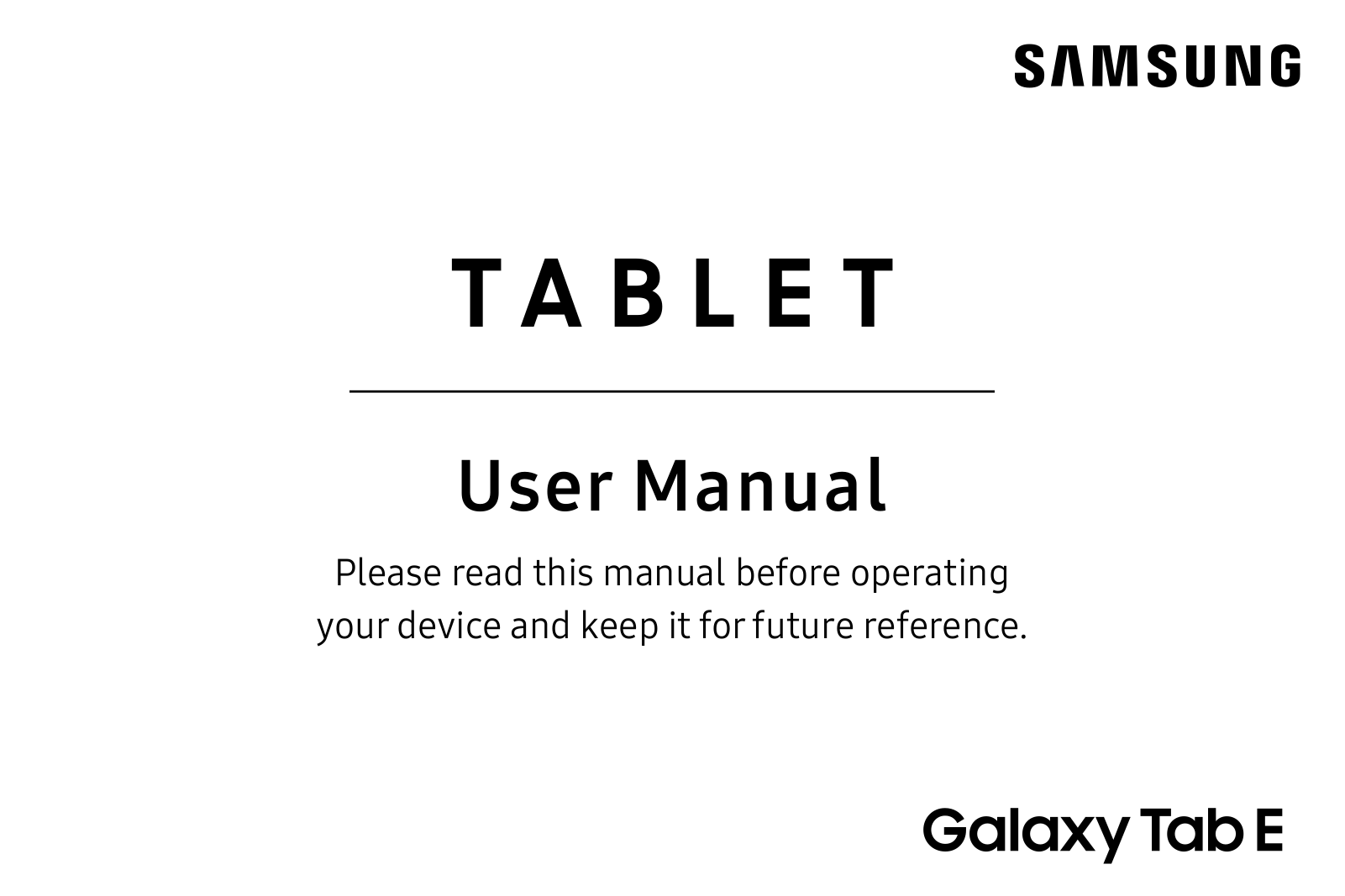 Samsung Galaxy Tab E, T377P User Manual