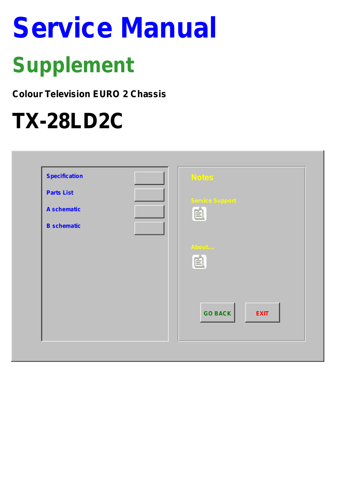 Panasonic TX-28LD2C Service Manual