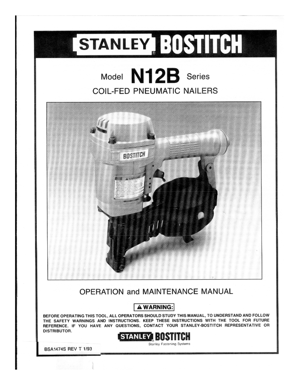 Bostitch N12B User Manual