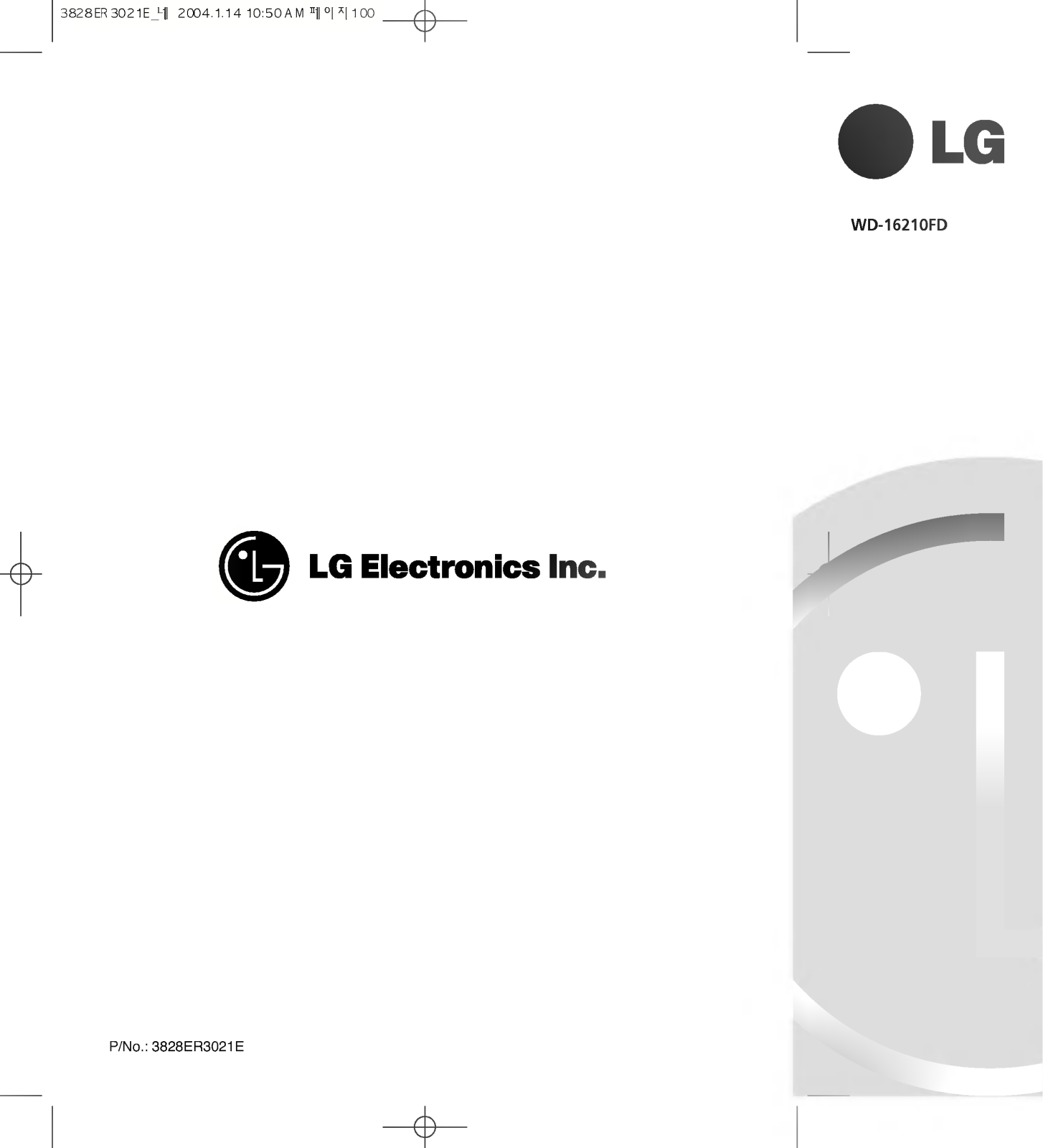 LG WD-16101FD User manual