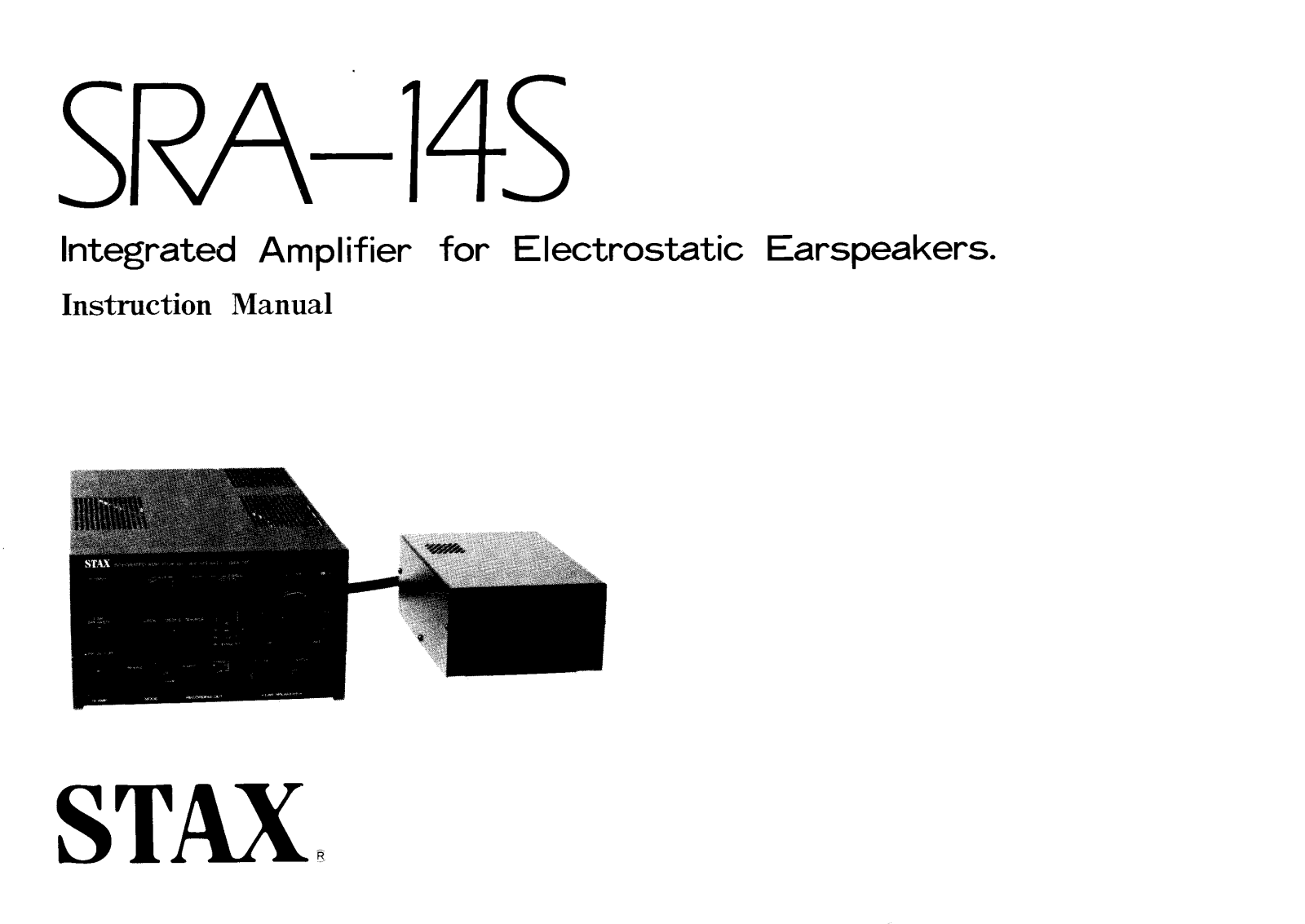 Stax SRA-14-S Owners manual