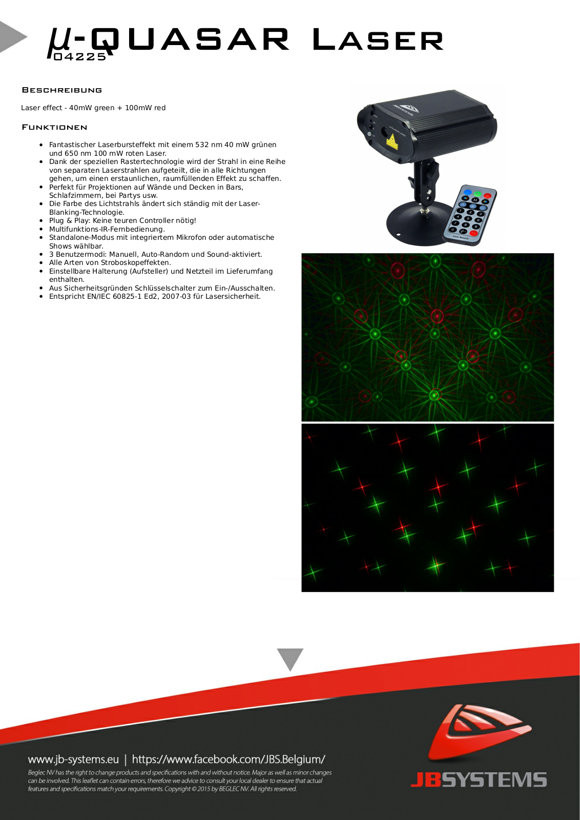 JB Systems µ-Quasar Laser User Manual