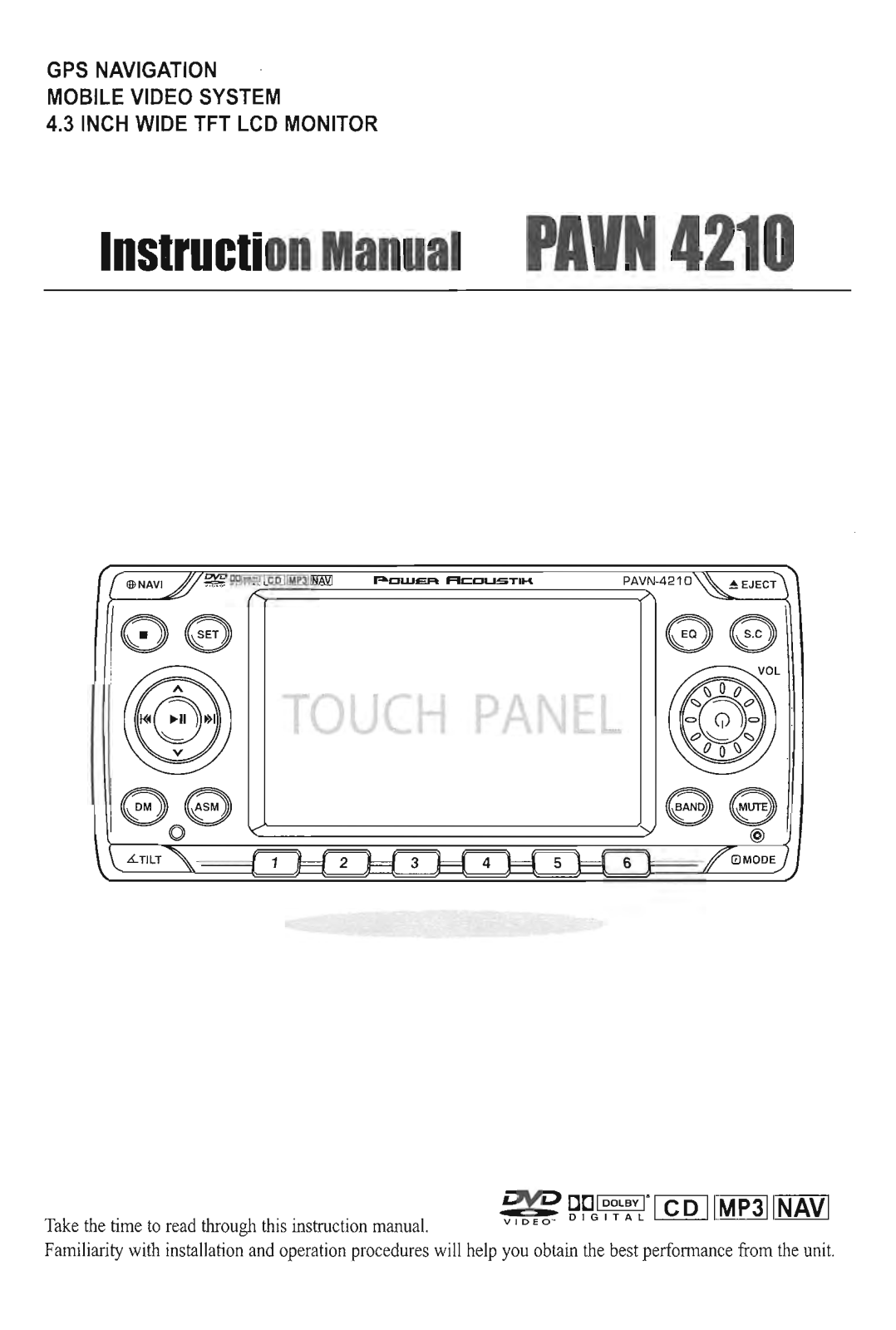 Power Acoustik PAVN-4210 Instruction Manual