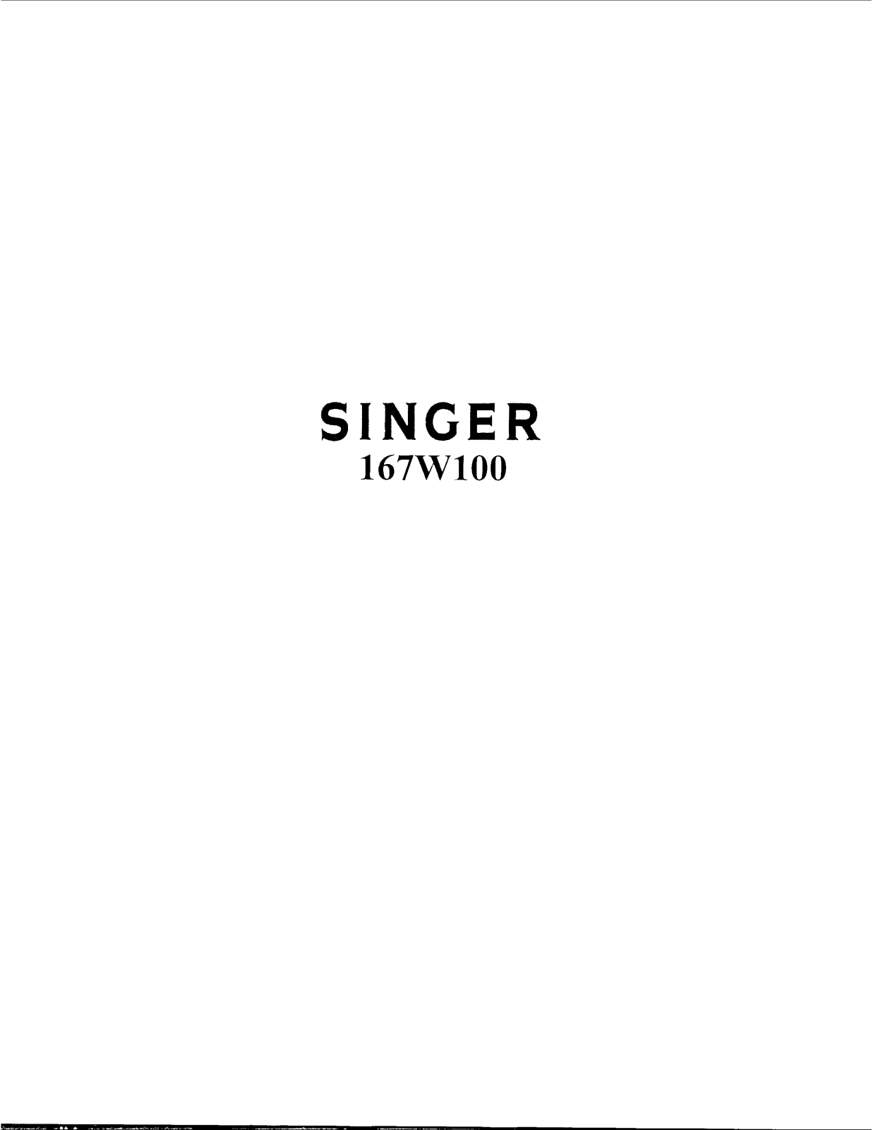 Singer 167W100 Parts List