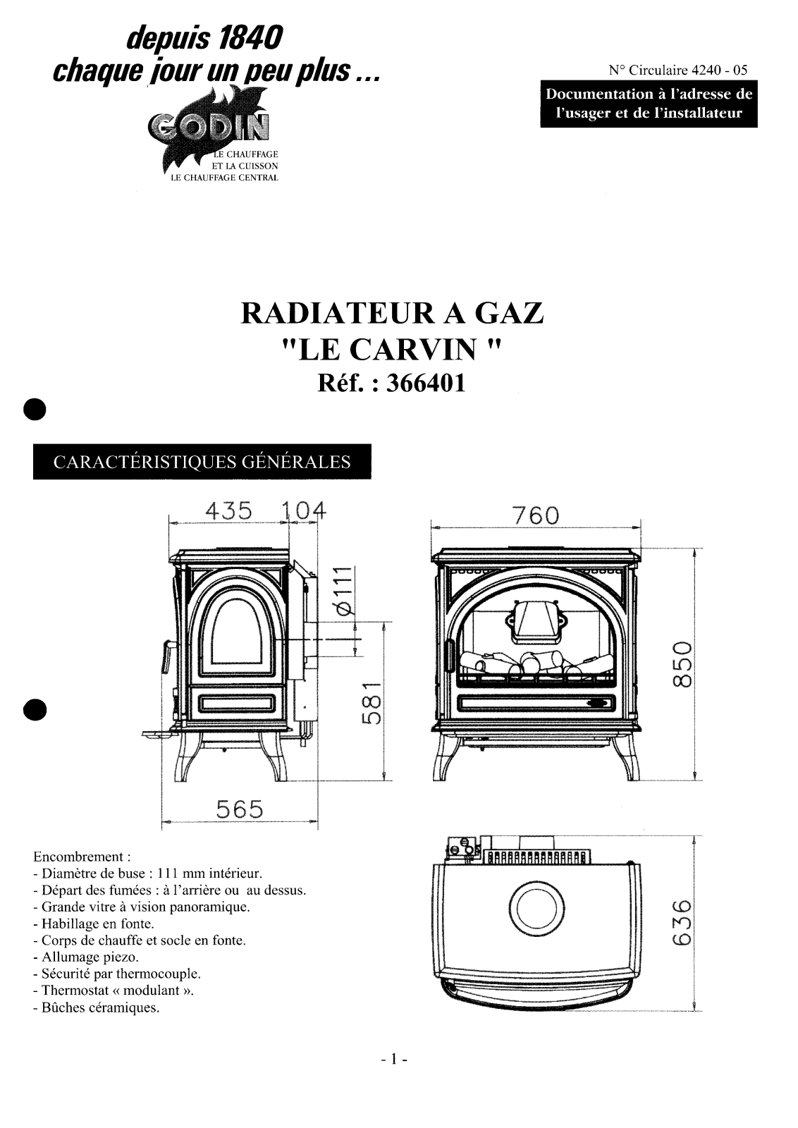 GODIN 366401 User Manual