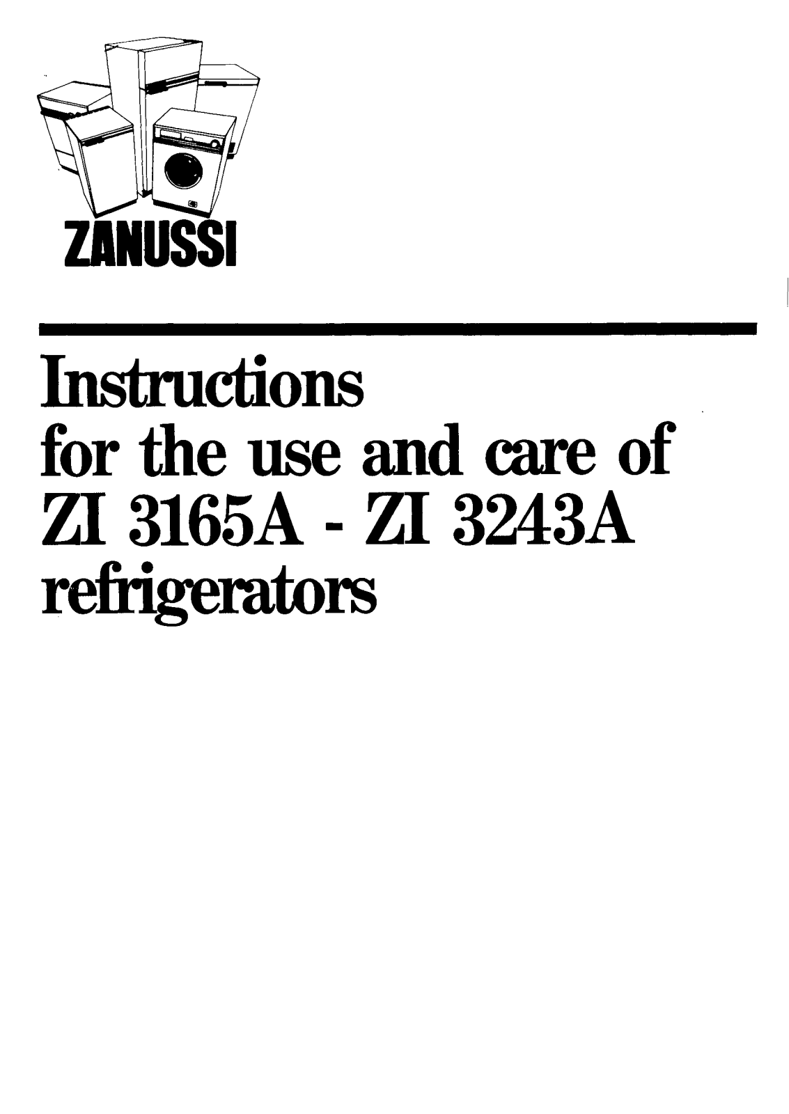 Zanussi ZI 3165 A, ZI 3243 A User Manual