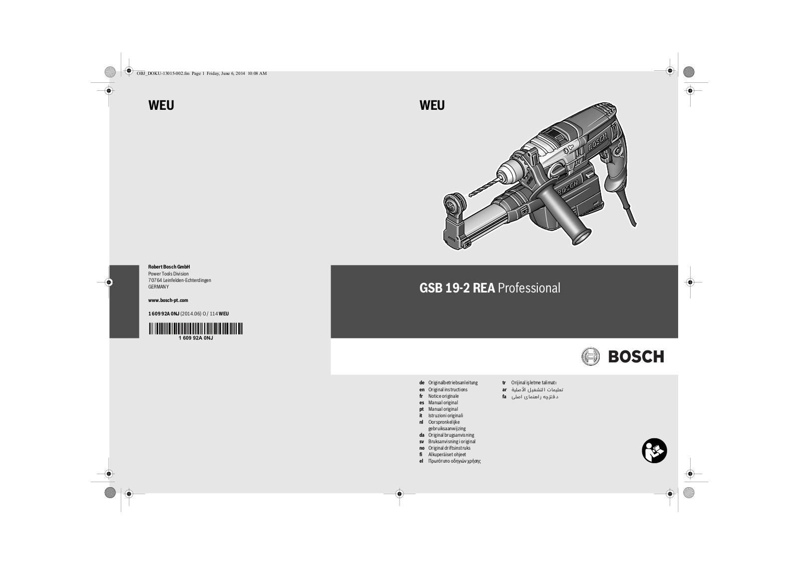 Bosch GSB 19-2 REA User Manual