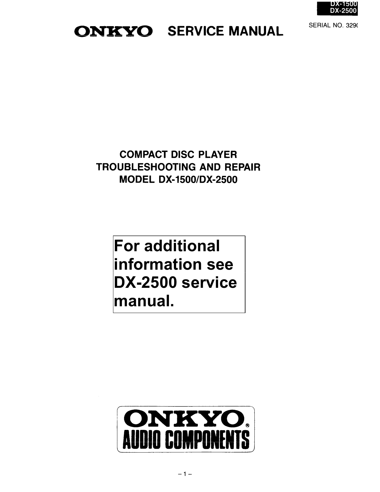 Onkyo DX-1500 Service manual