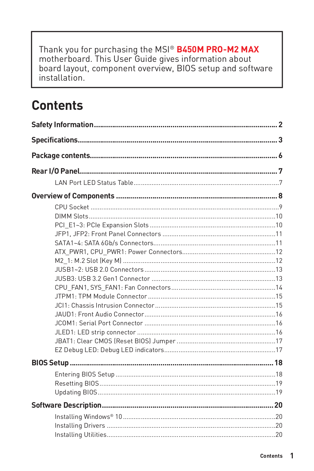 MSI B450M Pro-M2 Max User Manual