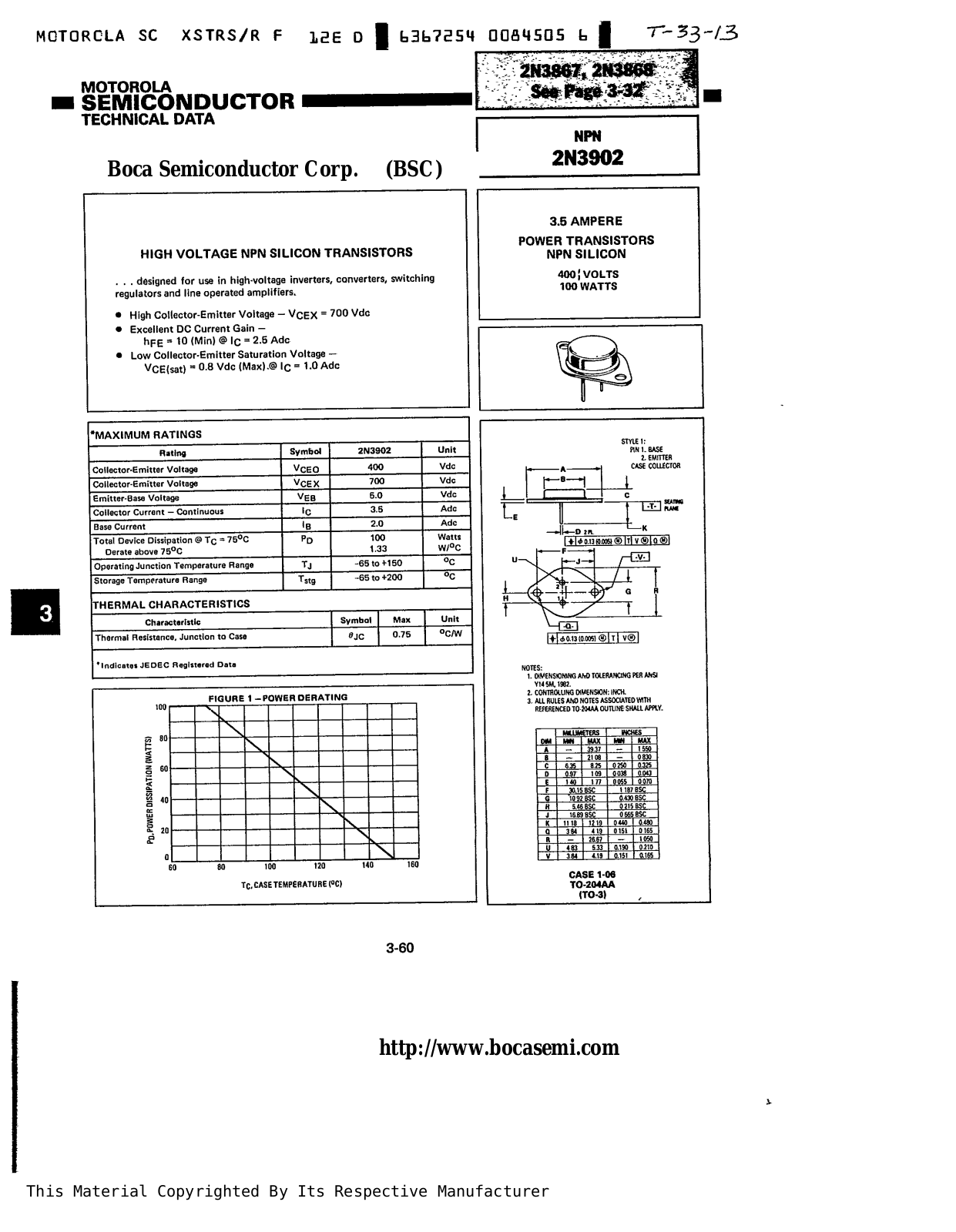 BOCA 2N3902 Datasheet