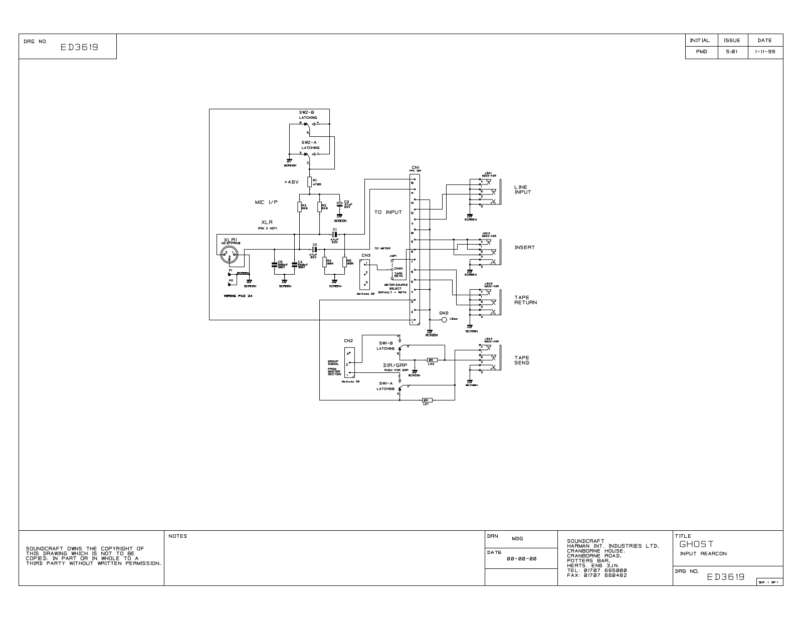 SoundCraft ghost Schematic