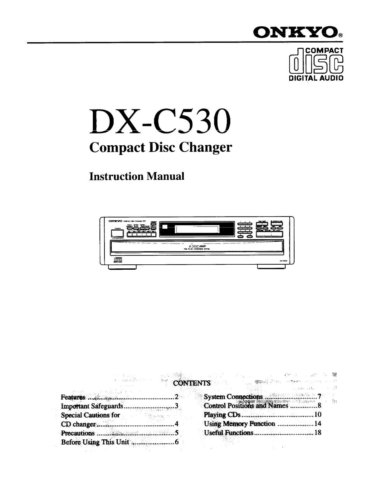 Onkyo DX-C530 Instruction Manual