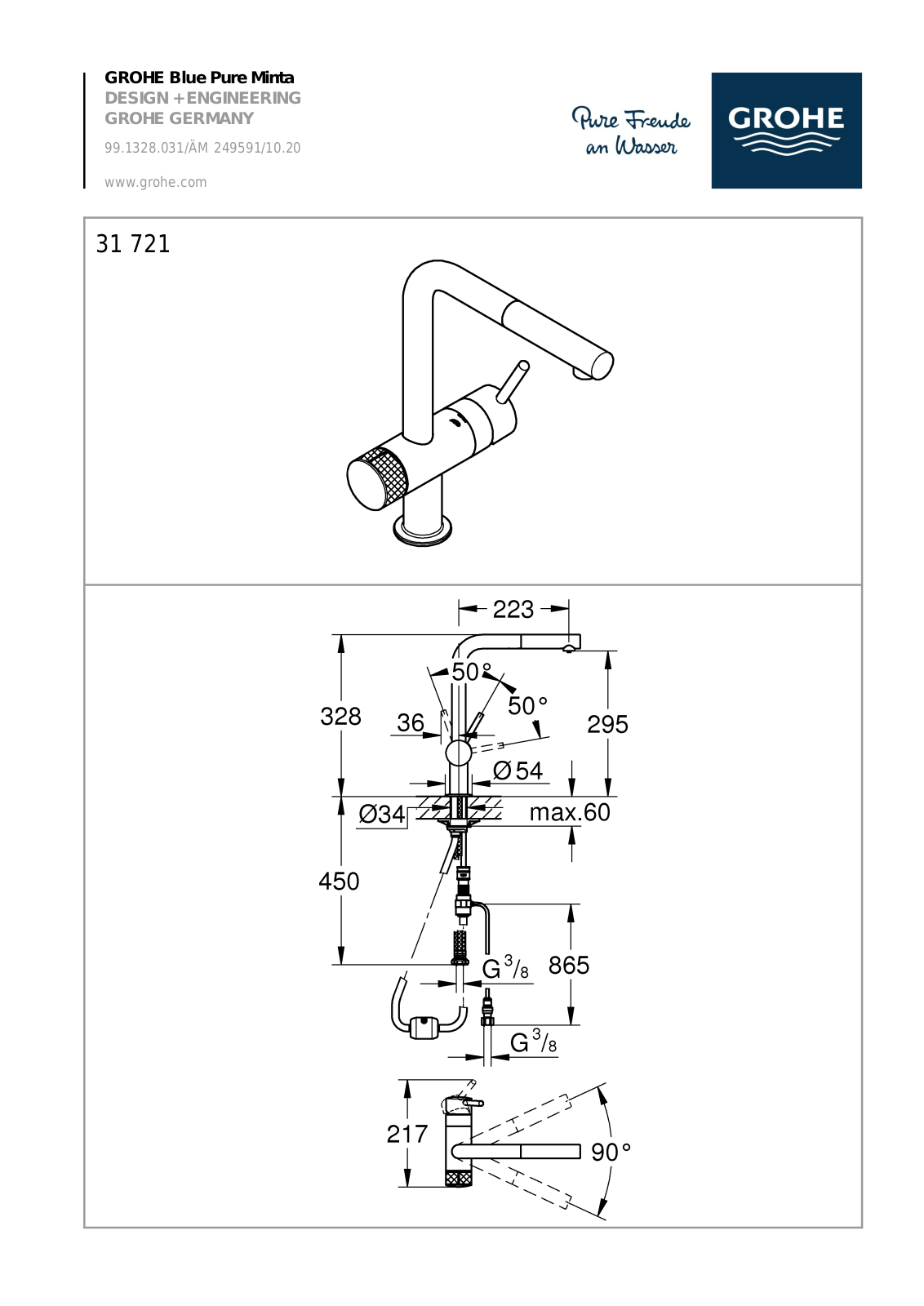 Grohe 99.1328.031 Installation Drawing - ManualMachine.com