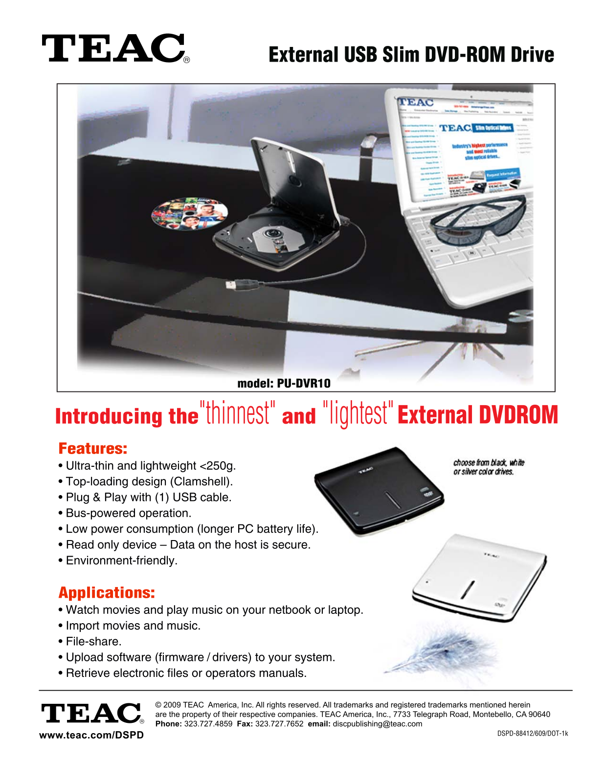 Teac PU-DVR10 User Manual