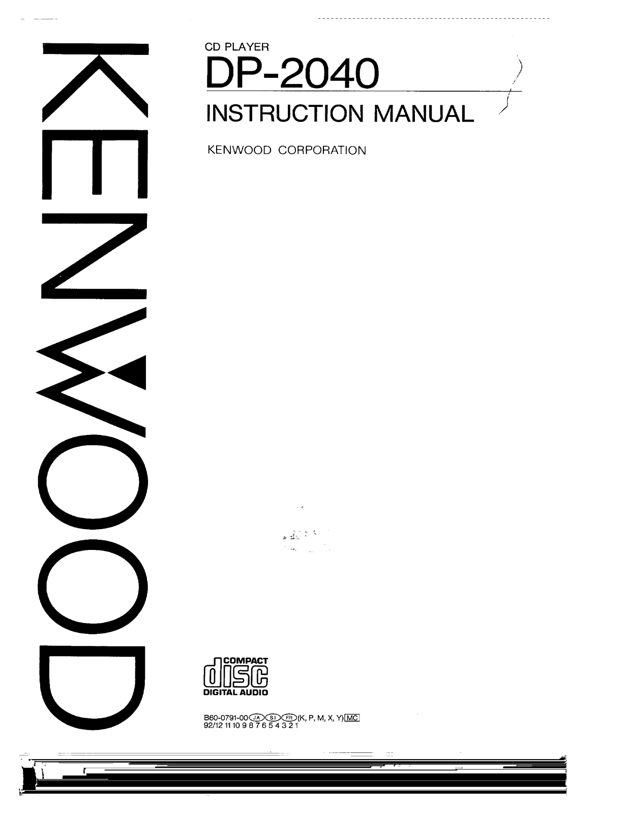 Kenwood DP-2040 Owner's Manual