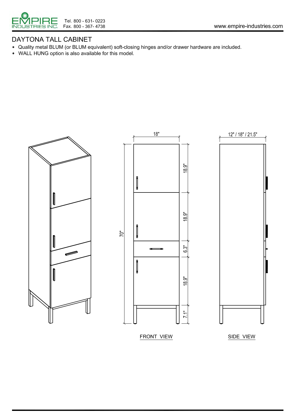 Empire Industries DC1831BGPF Specs