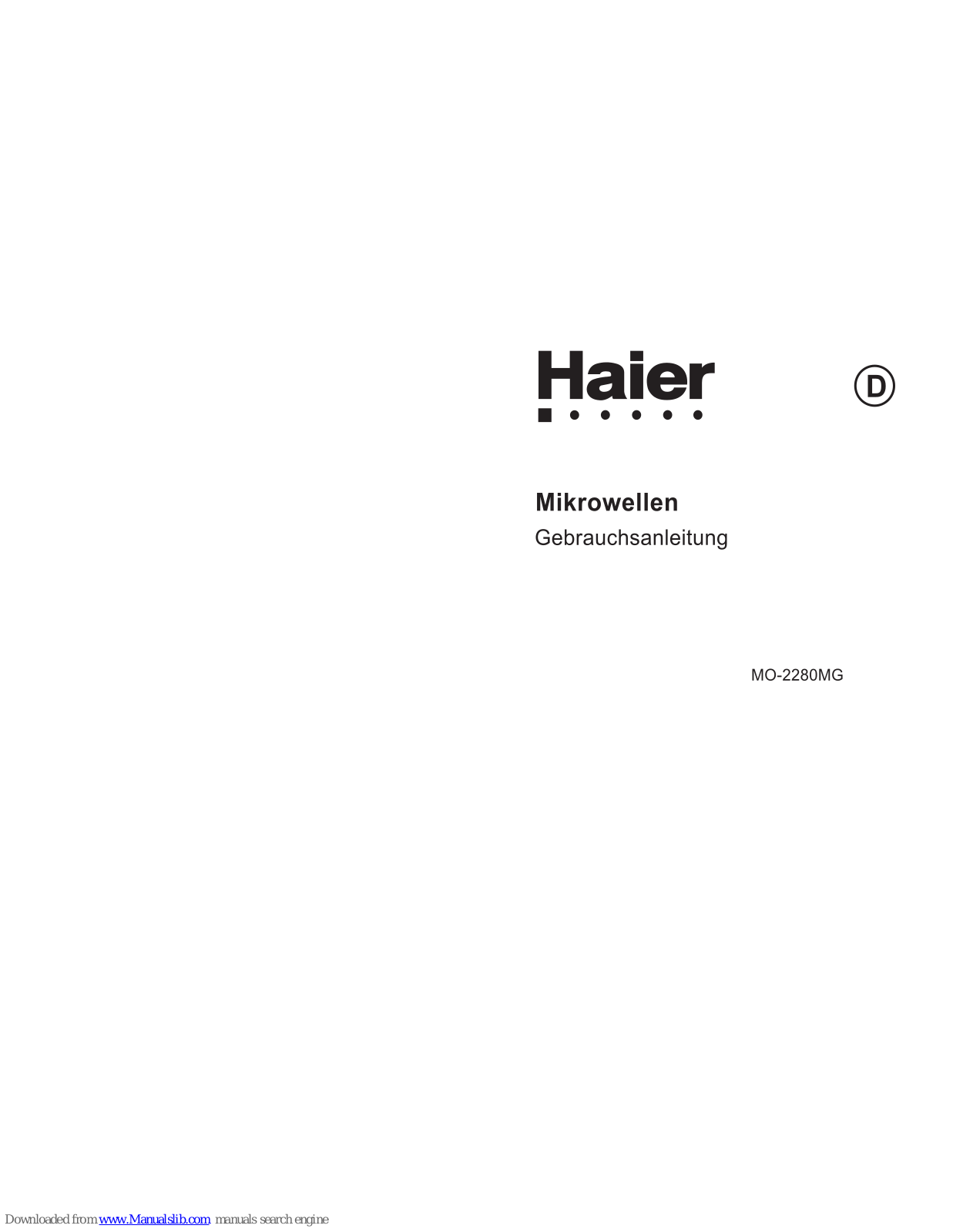 Haier MO-2280MG Gebrauchsanleitung