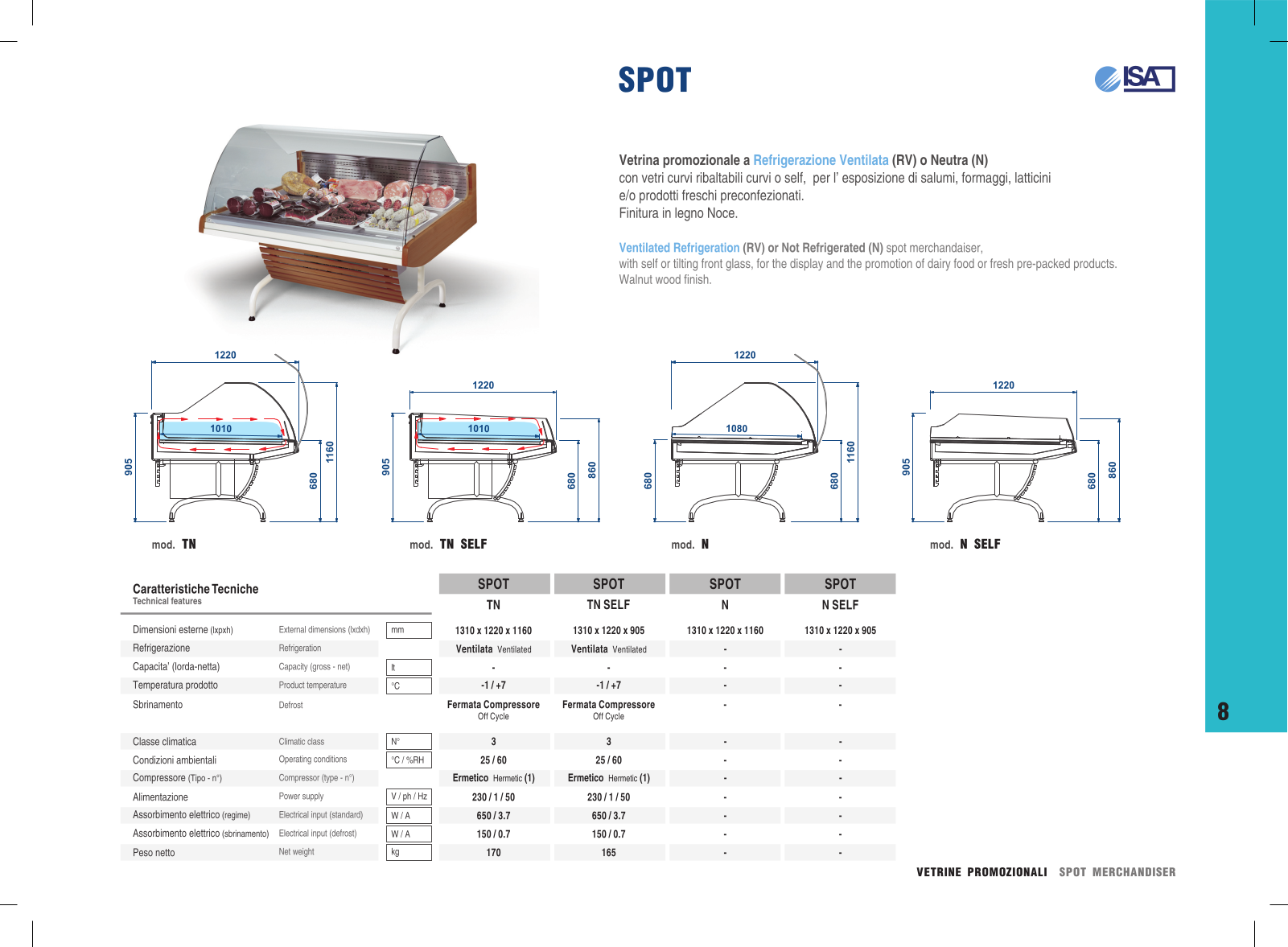 ISA Spot Ν, Spot TΝ SELF, Spot TN, Spot N SELF, Spot Ν Self Datasheet