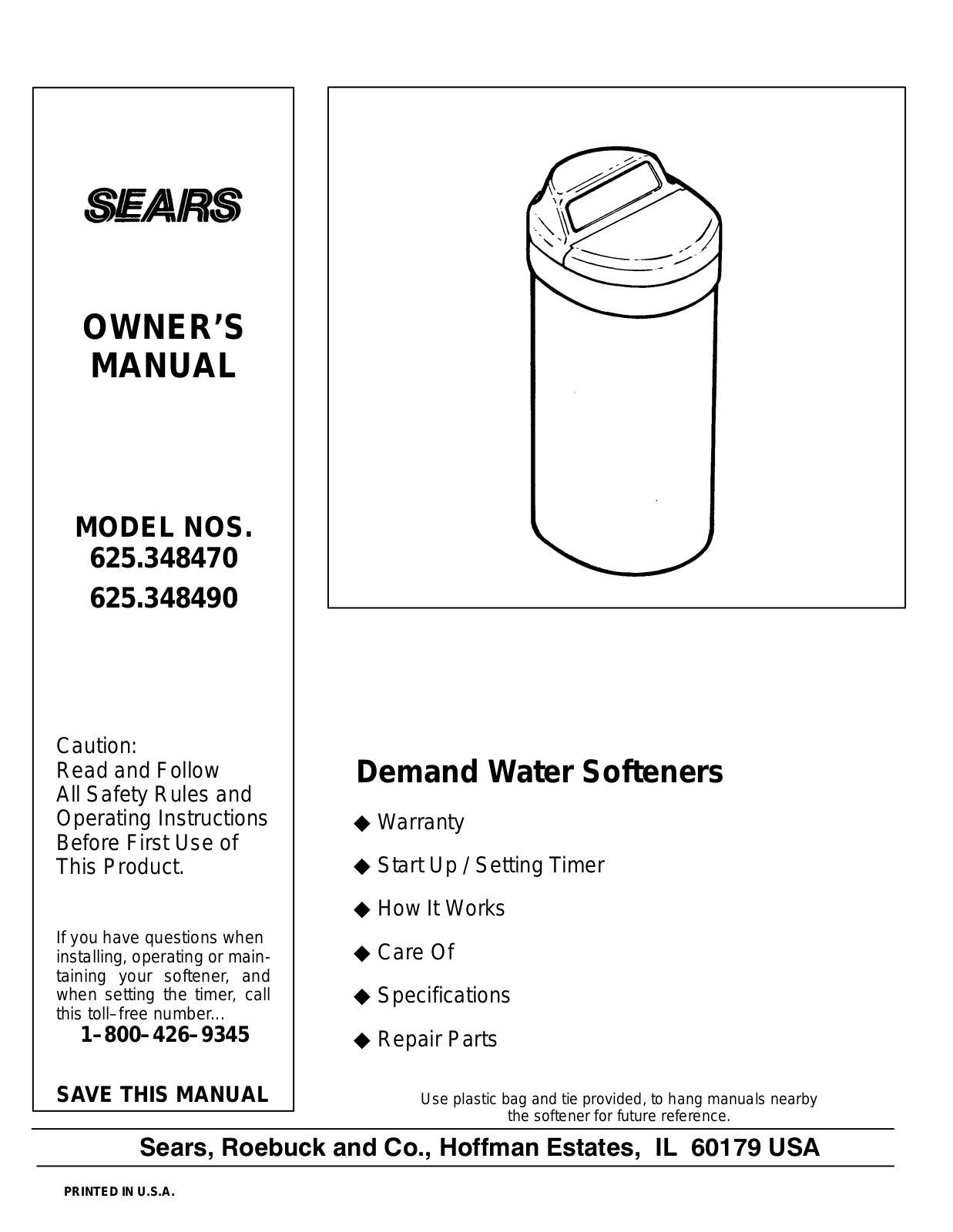 Kenmore 625.348470 User Manual