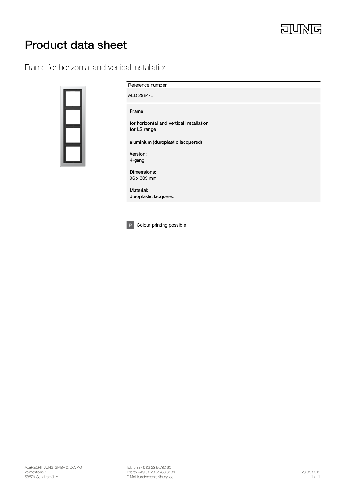 Jung ALD 2984-L User Manual