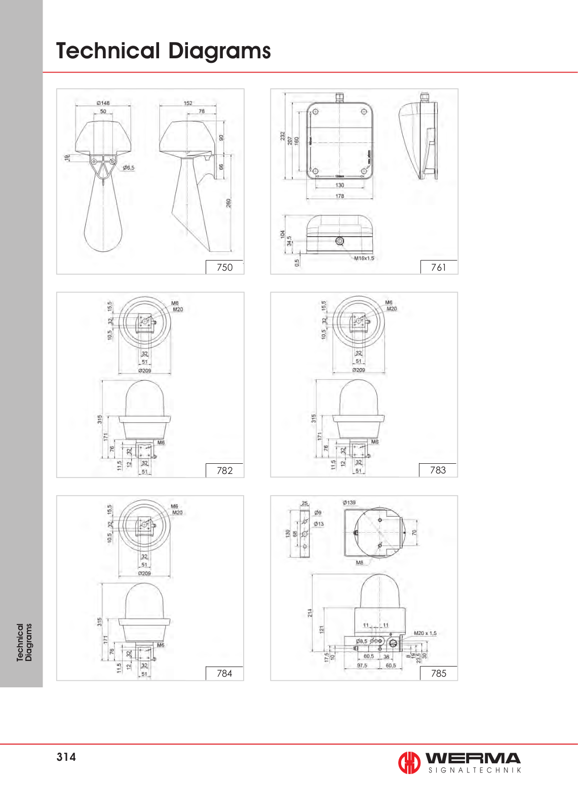 Werma 750, 761, 782, 783, 784 Technical Diagrams