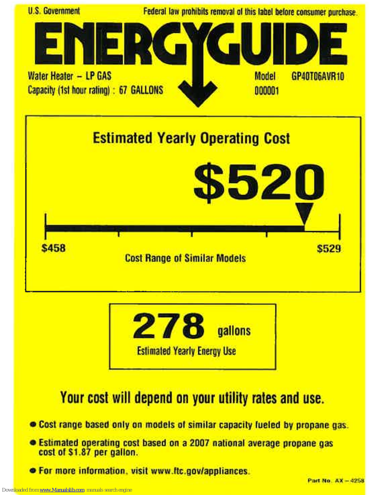 GE GP40T06AVR, GP40T06AVR10 Energy Manual